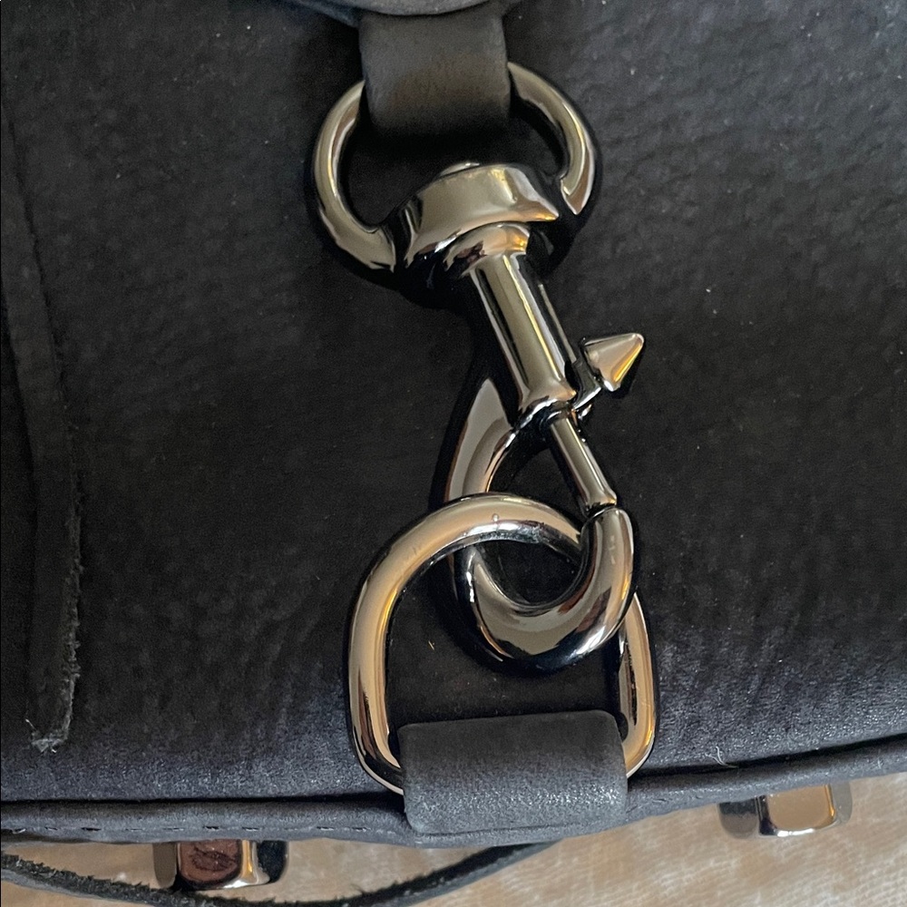 Rebecca Minkoff Mini M.A.C. Blue Suede Crossbody Bag - Picture 7 of 8